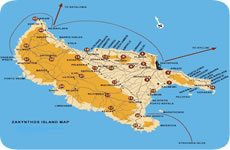 Click for enlarged Zakynthos Map